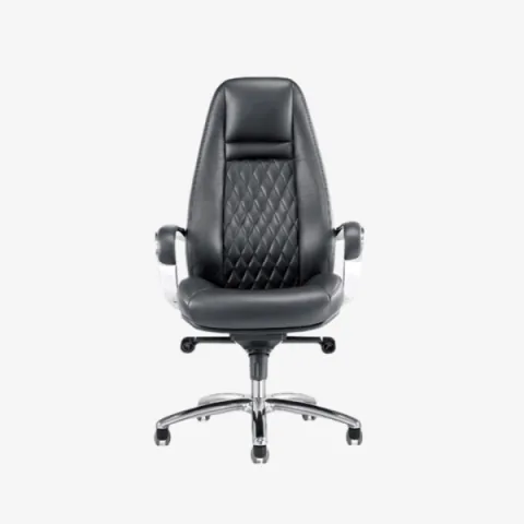 Fauteuil de direction en cuir à dossier haut