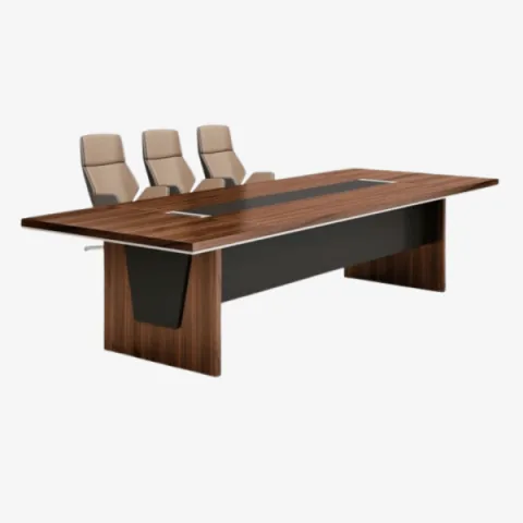 Table de réunion rectangulaire avec gestion des câbles