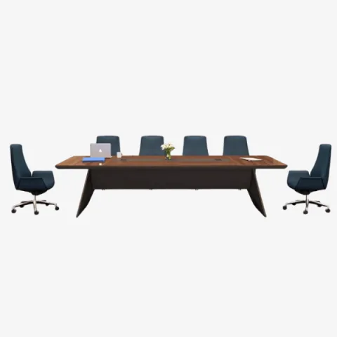 Table de réunion professionnelle en bois pour bureau moderne