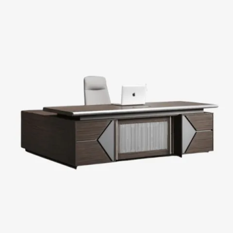 Bureau de haute direction avec façade décorative et modules symétriques