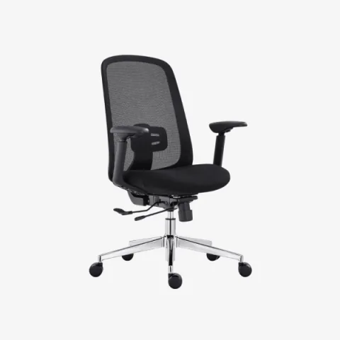 Siège ergonomique avec accoudoirs ajustables et roulettes