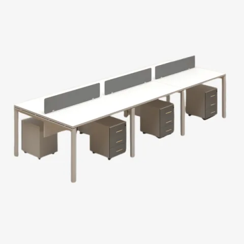Bench professionnel pour open space avec caissons roulants