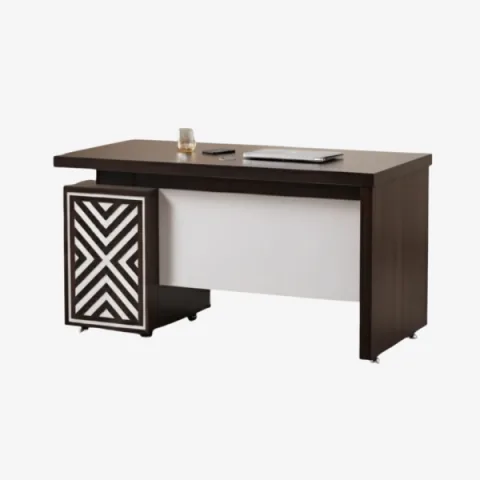 Bureau individuel moderne avec caisson de rangement design