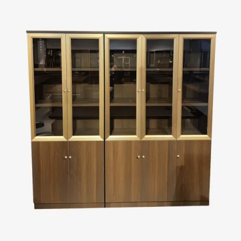 Armoire de bureau avec portes vitrées et portes pleines