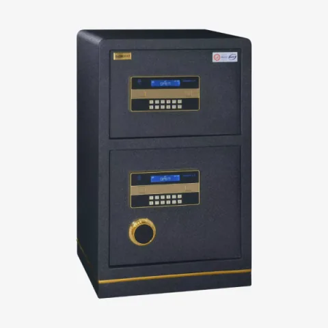 Coffre-fort double compartiment à code électronique