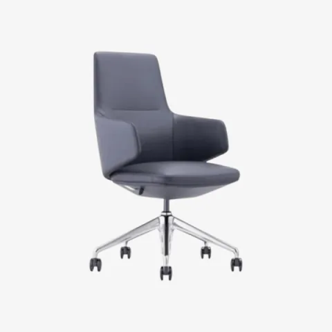Fauteuil de direction en cuir noir